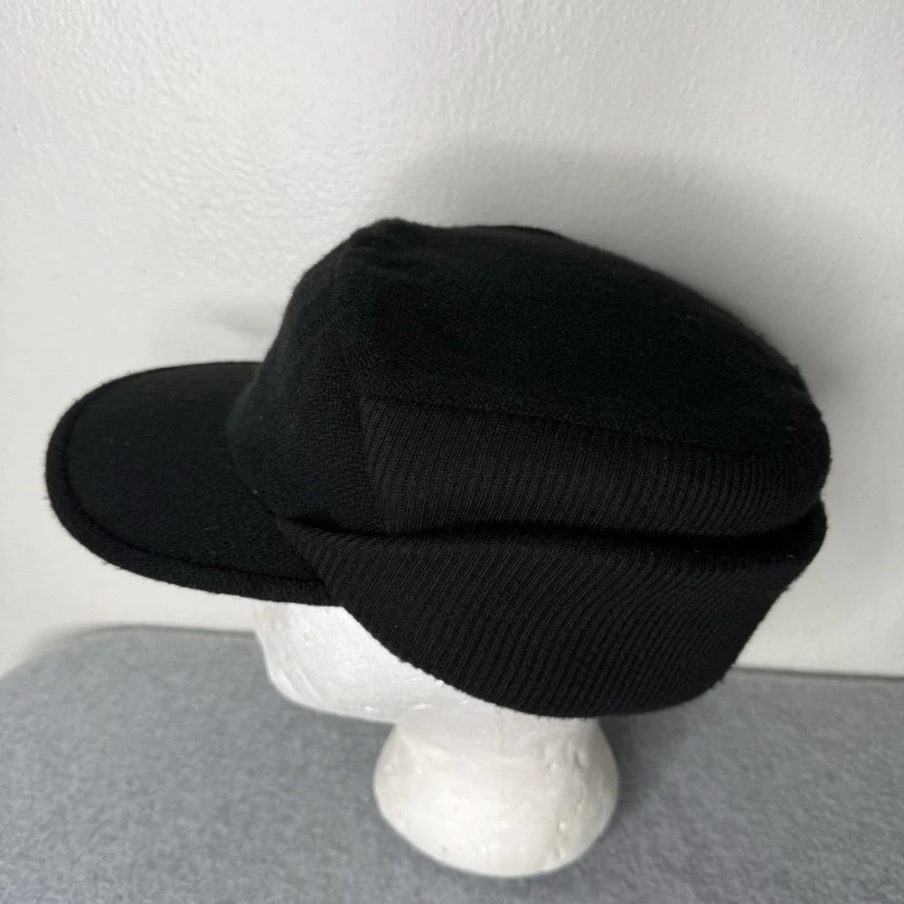 Dockers‎ Black Acrylic Wool Blend Winter Hat Ear Flap trapper Cap Small Medium
